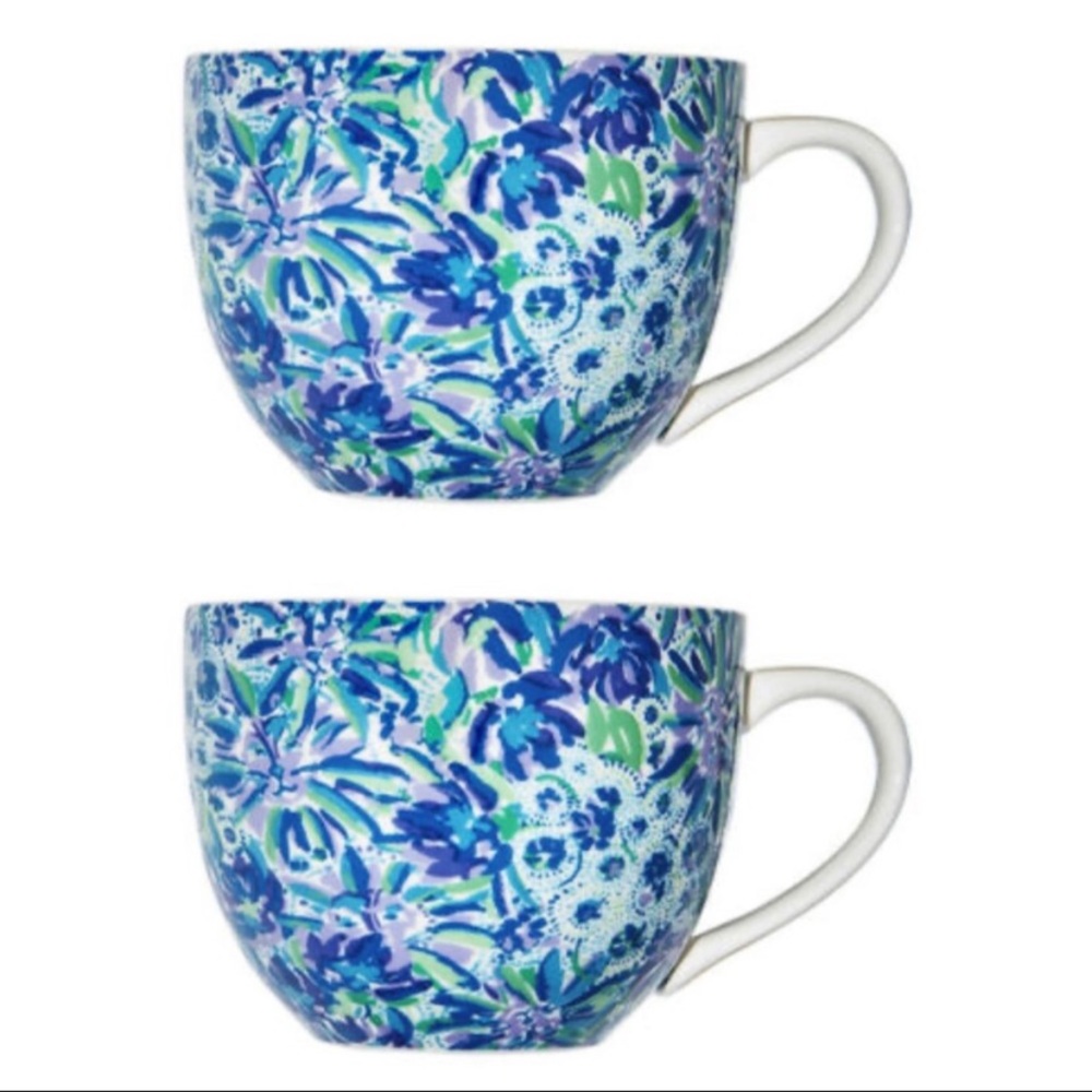 Lilly Pulitzer (Set of 2) Coffee Large Tea Mug Set Colorful‎ Abstract